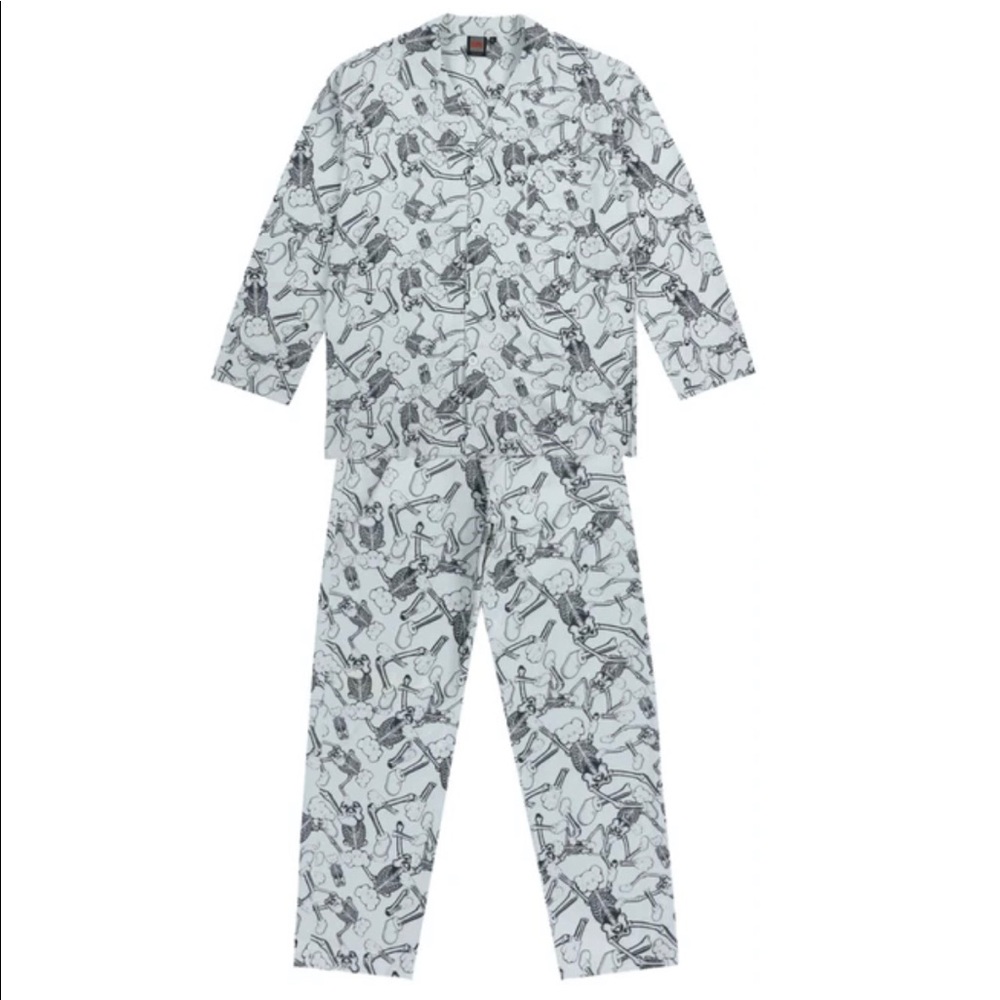 KAWS x Infinite Archive SKELETON Pattern Pajama Set